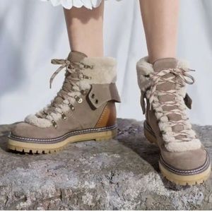 See By Chloe Eileen Hiker Boots Taupe Size 8/38